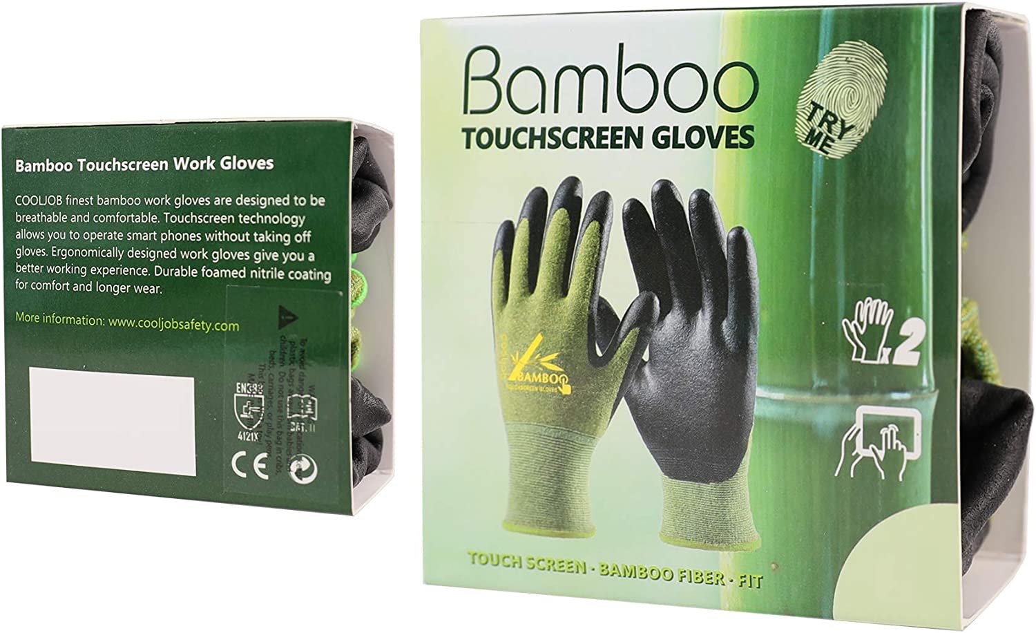Gardening Gloves Soft Breathable Bamboo Fiber for Comfortable Outdoor Work (2 Pack)