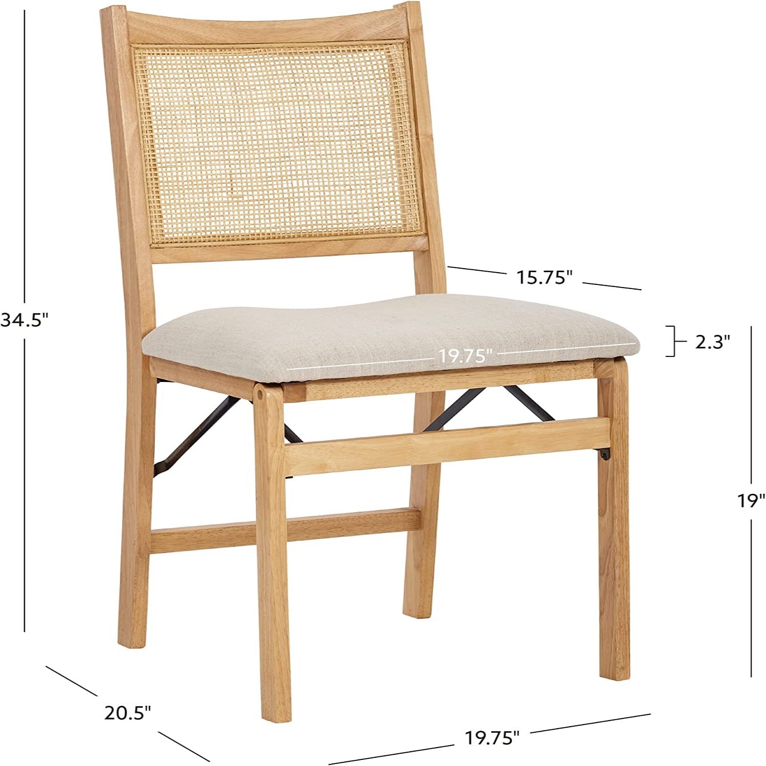 Foldable Rattan Cane Dining Chair