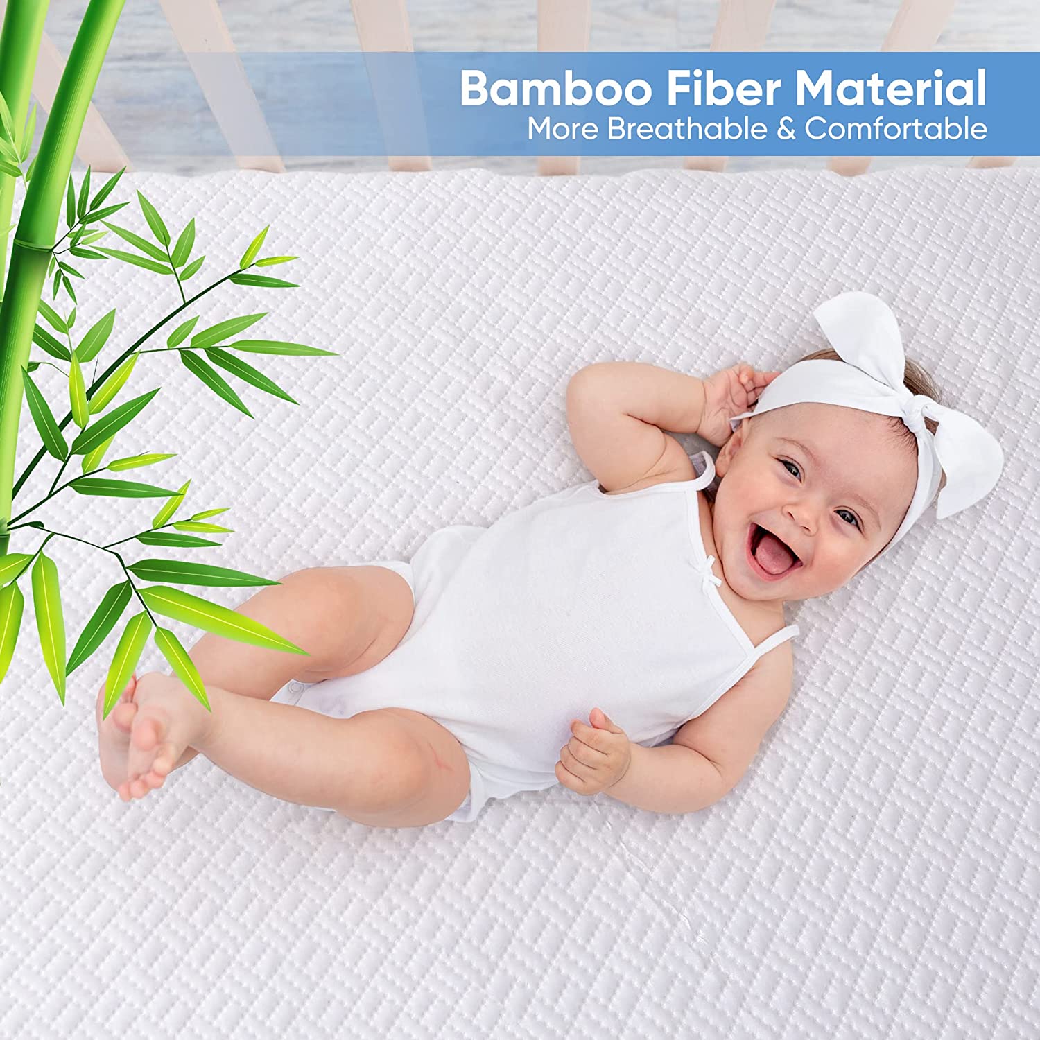 Waterproof Bamboo Mattress Cover - Breathable Soft Protector for Bedding