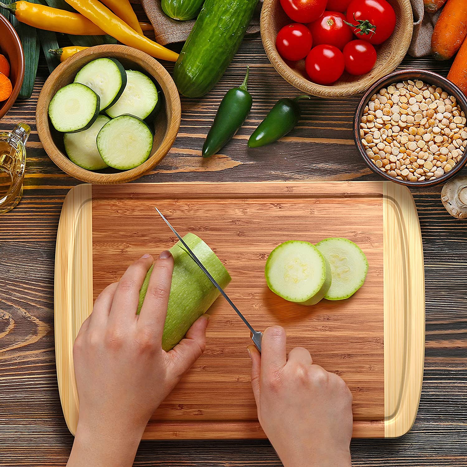 Premium Bamboo Cutting Board Durable & Sustainable for Kitchen Cooking