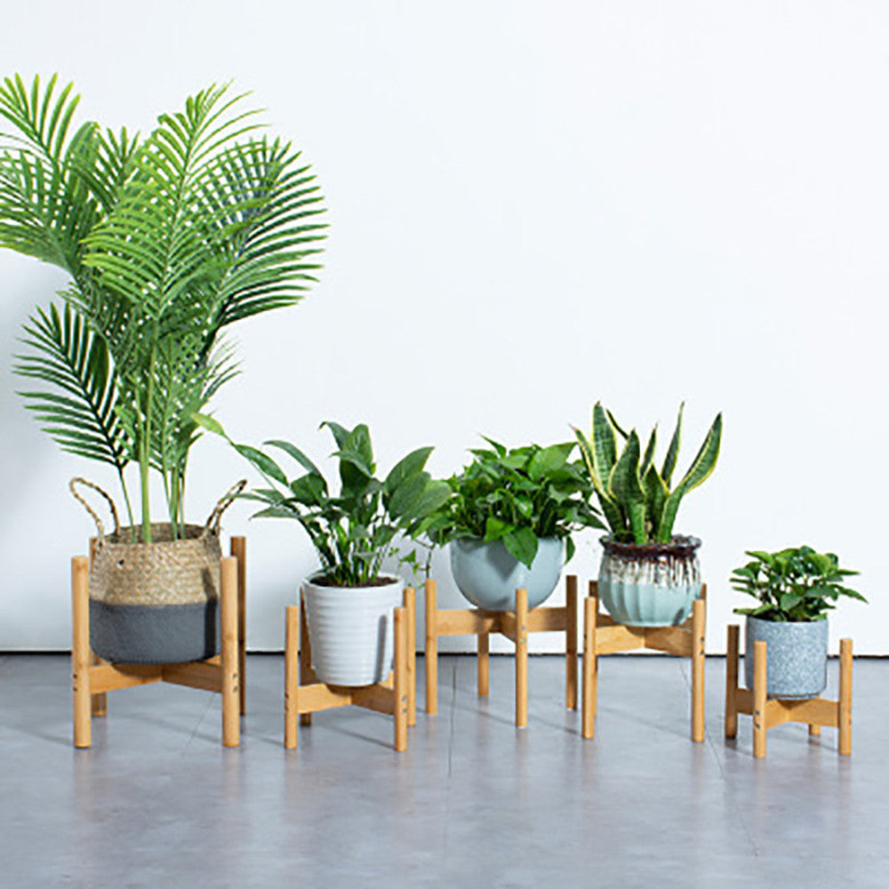 Durable Bamboo Flower Rack For Minimalistic Desktop Decoration